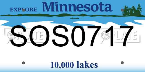 SOS0717 Minnesota License Plate