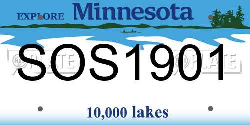 SOS1901 Minnesota License Plate