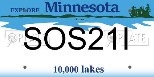 SOS21I Minnesota License Plate