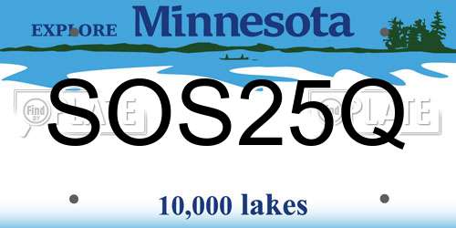 SOS25Q Minnesota License Plate