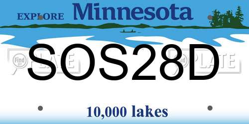 SOS28D Minnesota License Plate