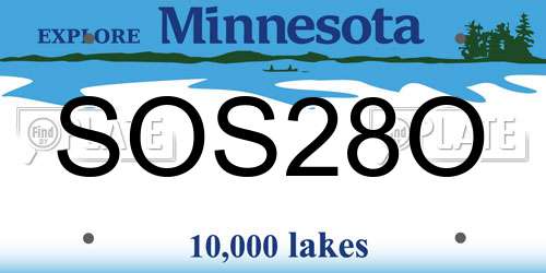 SOS28O Minnesota License Plate