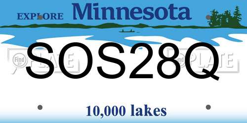 SOS28Q Minnesota License Plate