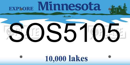 SOS5105 Minnesota License Plate