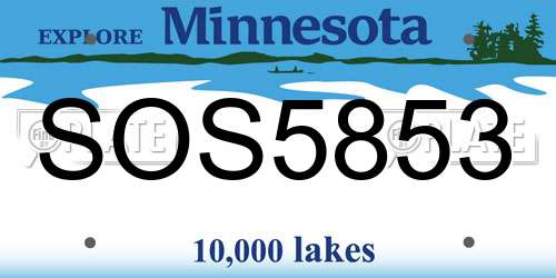 SOS5853 Minnesota License Plate