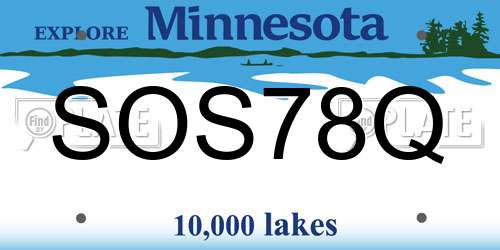 SOS78Q Minnesota License Plate
