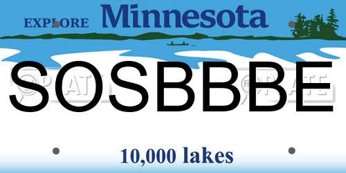 SOSBBBE Minnesota License Plate