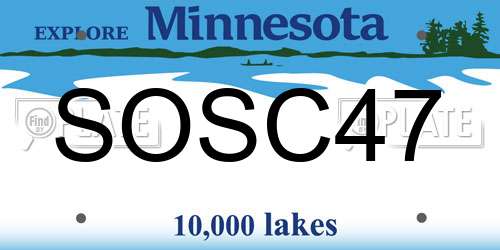 SOSC47 Minnesota License Plate