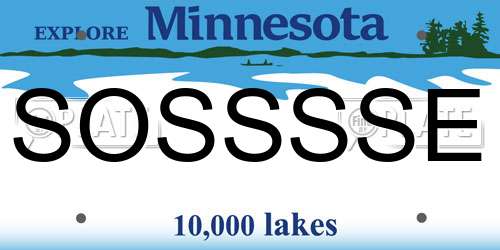 SOSSSSE Minnesota License Plate