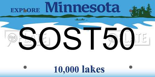 SOST50 Minnesota License Plate