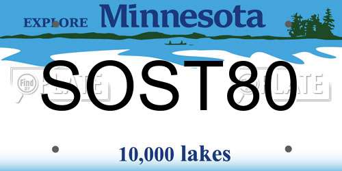 SOST80 Minnesota License Plate