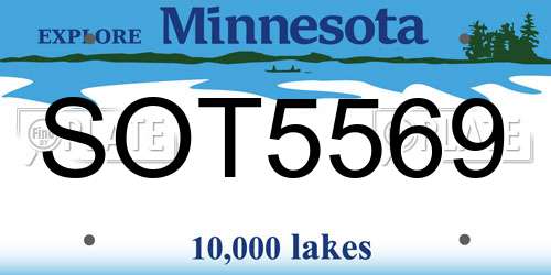 SOT5569 Minnesota License Plate