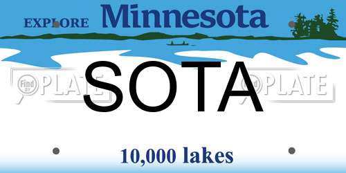 SOTA Minnesota License Plate