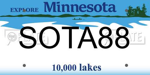 SOTA88 Minnesota License Plate