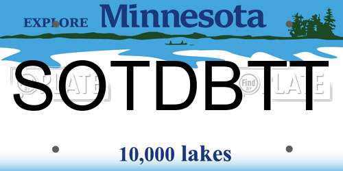 SOTDBTT Minnesota License Plate