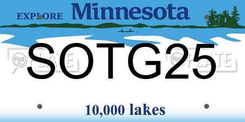 SOTG25 Minnesota License Plate