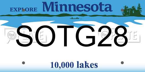 SOTG28 Minnesota License Plate