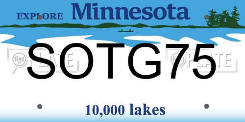SOTG75 Minnesota License Plate