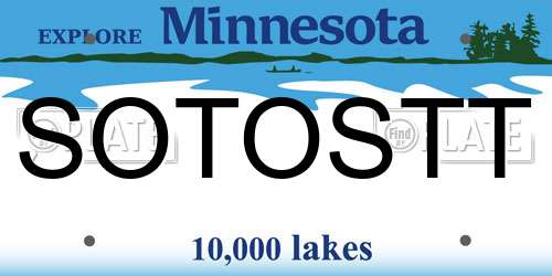 SOTOSTT Minnesota License Plate