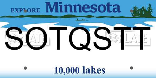 SOTQSTT Minnesota License Plate