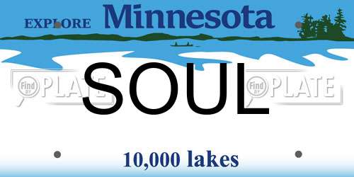 SOUL Minnesota License Plate