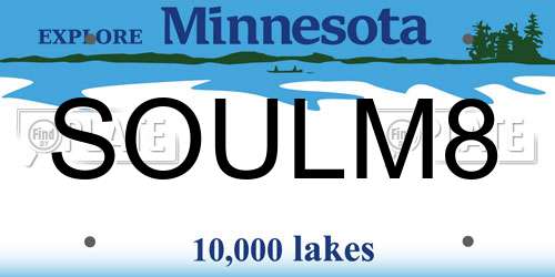 SOULM8 Minnesota License Plate