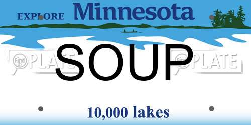 SOUP Minnesota License Plate
