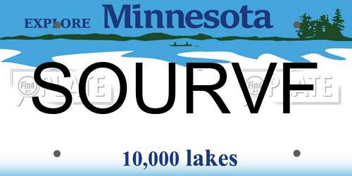 SOURVF Minnesota License Plate