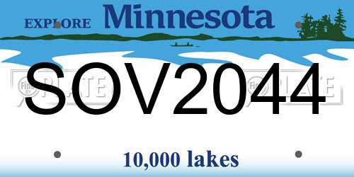 SOV2044 Minnesota License Plate