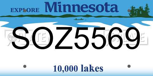SOZ5569 Minnesota License Plate
