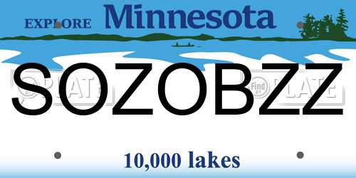 SOZOBZZ Minnesota License Plate