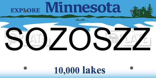 SOZOSZZ Minnesota License Plate