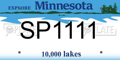 SP1111 Minnesota License Plate