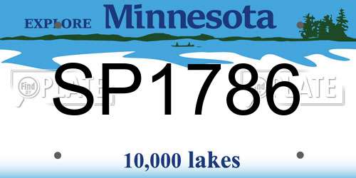 SP1786 Minnesota License Plate