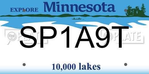 SP1A9T Minnesota License Plate