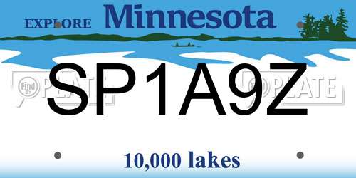 SP1A9Z Minnesota License Plate
