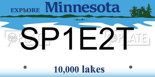 SP1E2T Minnesota License Plate