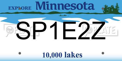SP1E2Z Minnesota License Plate