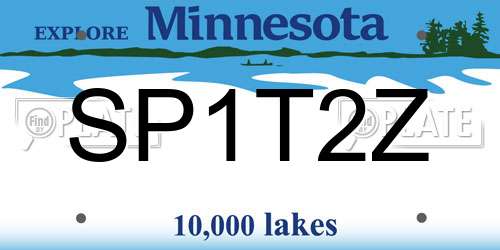 SP1T2Z Minnesota License Plate
