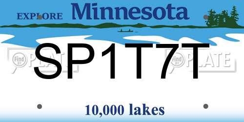 SP1T7T Minnesota License Plate