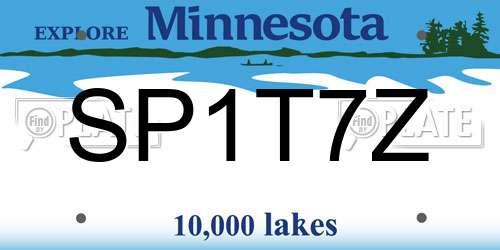 SP1T7Z Minnesota License Plate