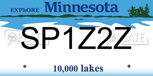 SP1Z2Z Minnesota License Plate