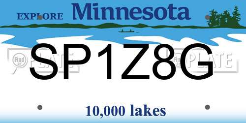 SP1Z8G Minnesota License Plate
