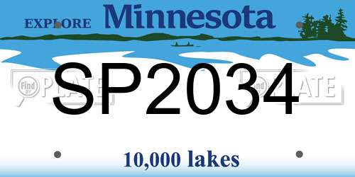 SP2034 Minnesota License Plate