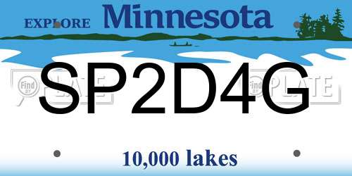 SP2D4G Minnesota License Plate
