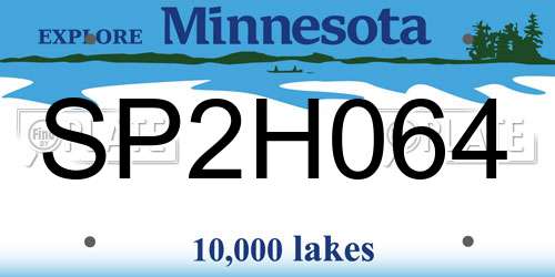 SP2H064 Minnesota License Plate