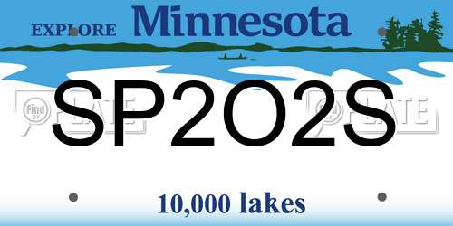 SP2O2S Minnesota License Plate