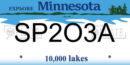 SP2O3A Minnesota License Plate