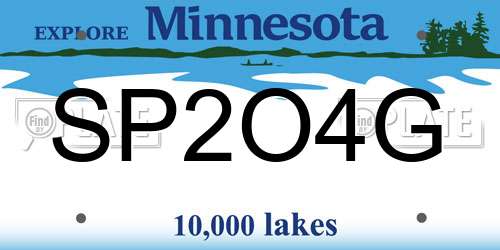 SP2O4G Minnesota License Plate