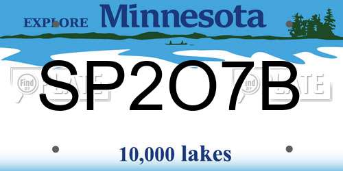SP2O7B Minnesota License Plate